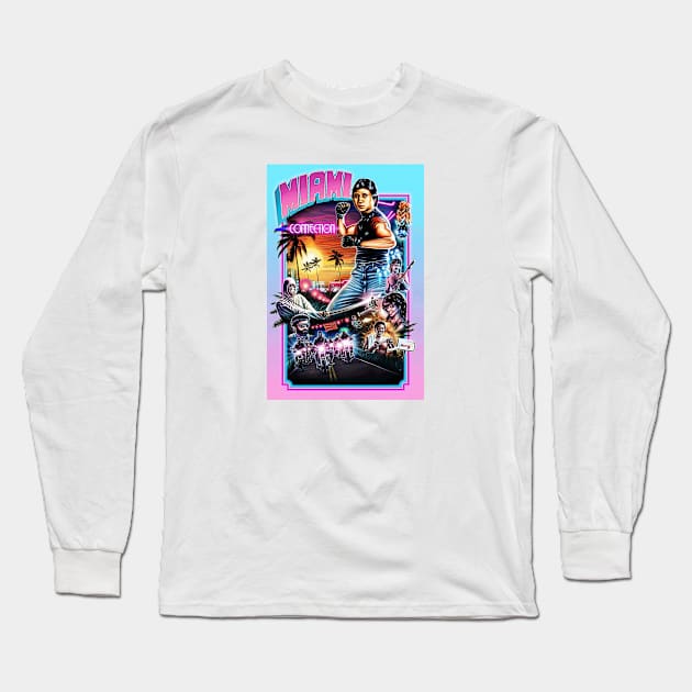 Miami Connection - Movie Poster of the 1987 Martial Arts Film Long Sleeve T-Shirt by caseofstyle